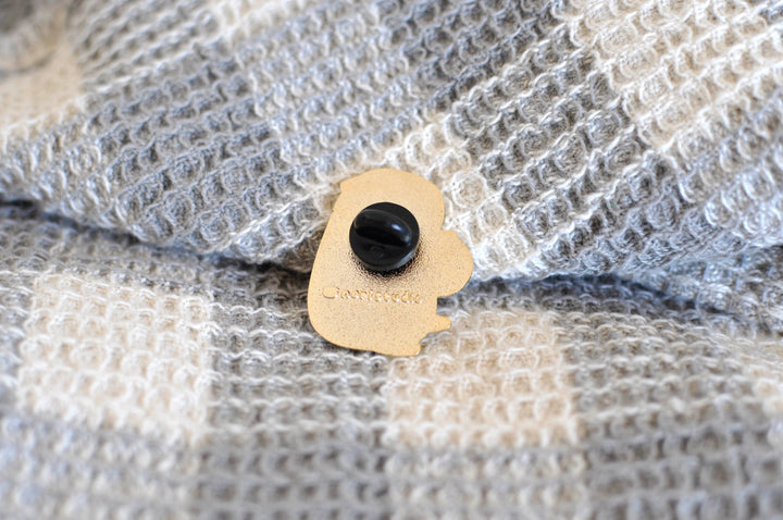 Guinea Pig and Blueberry Gold-Plated Enamel Pin