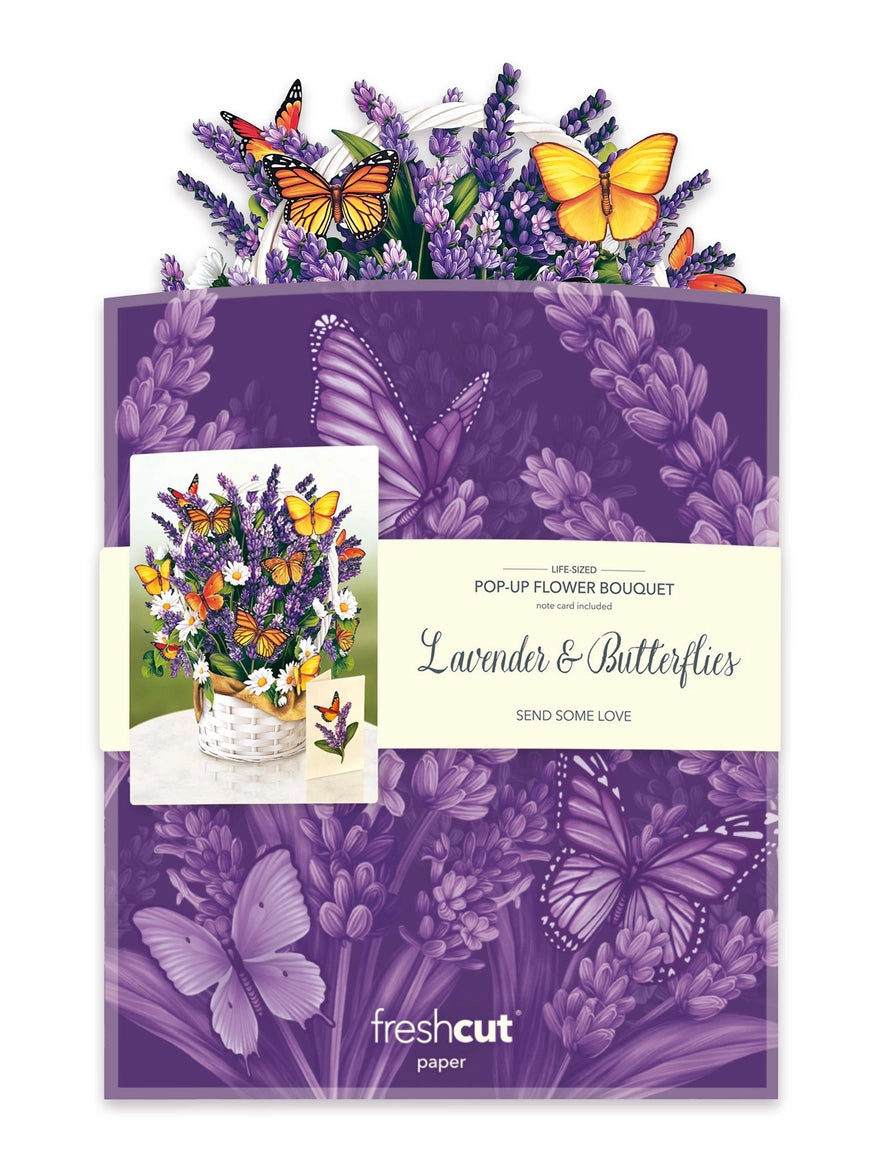 Lavender and Butterflies Large Pop-Up Card