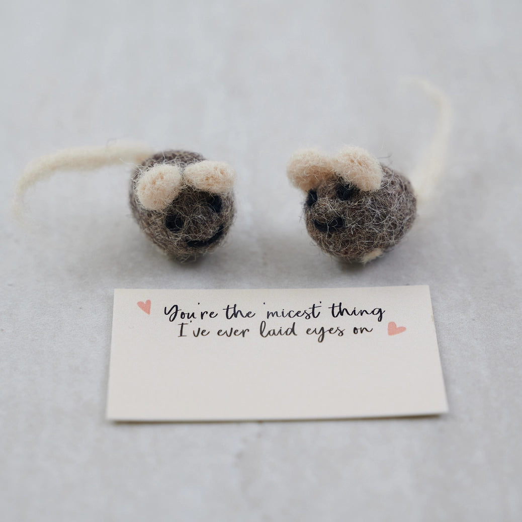 Wool Felt Mice and a Cheesy Message in a Matchbox