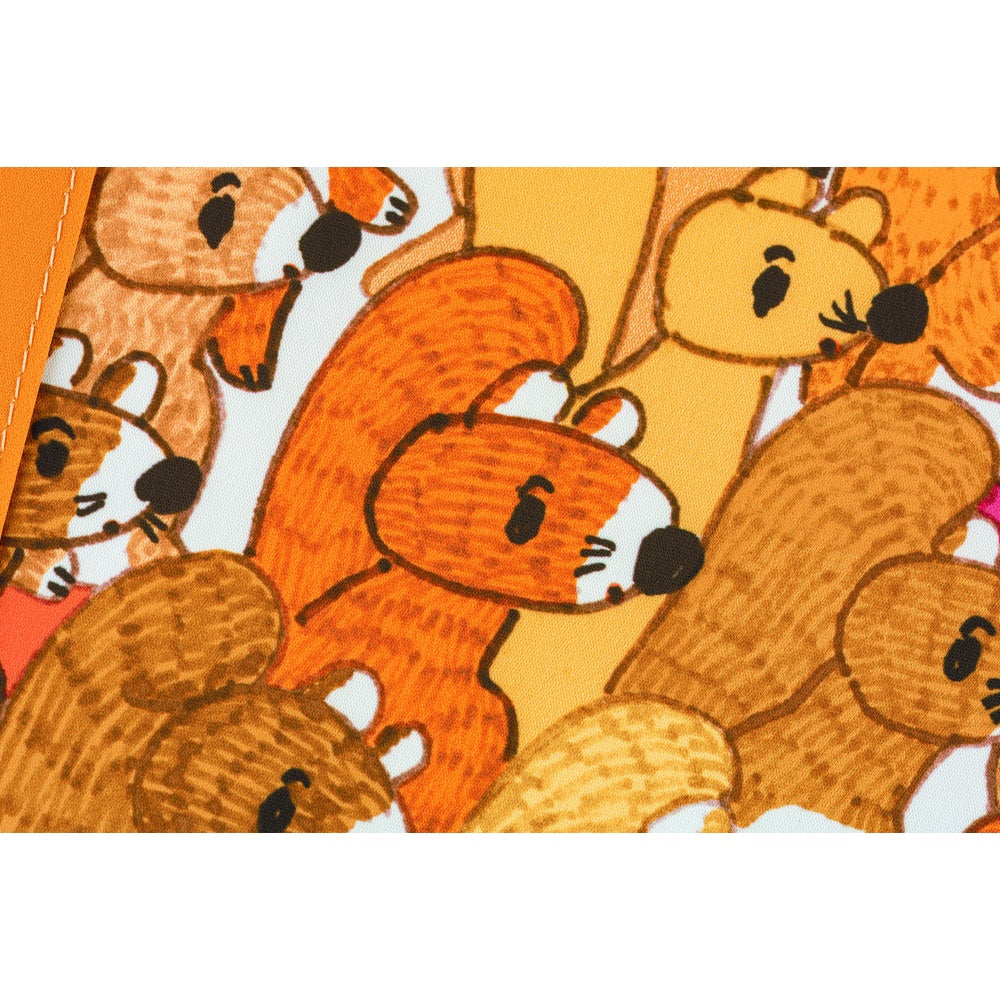 Hobonichi Techo A6 Original Cover with Planner | 100%ORANGE: Squirrel Squadron | English Mon Start