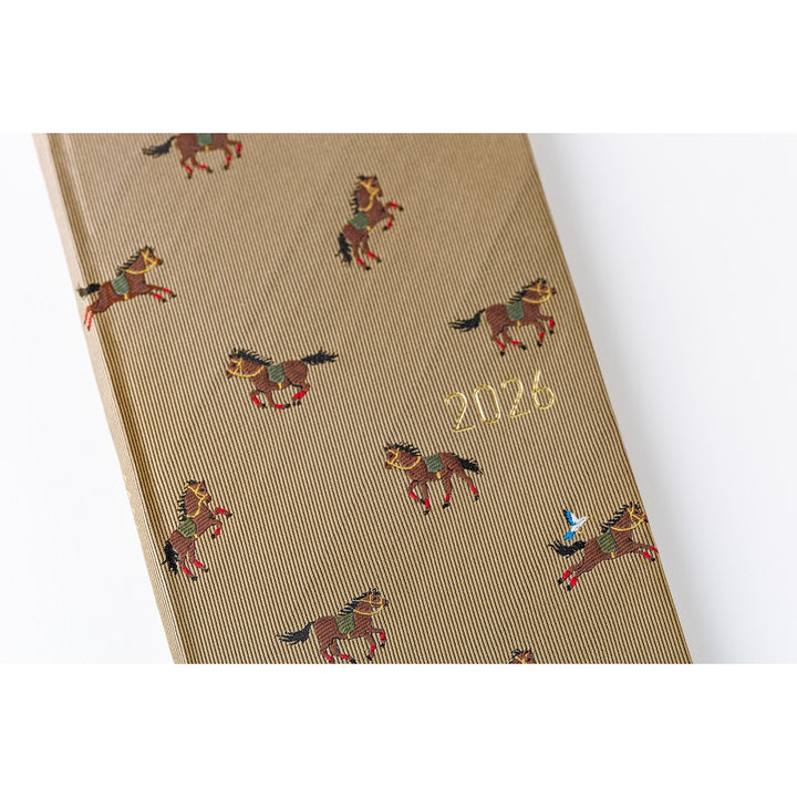 Hobonichi Techo 2026 APRIL Starts Week Planner | Bow & Tie: Galloping Horses | Japanese