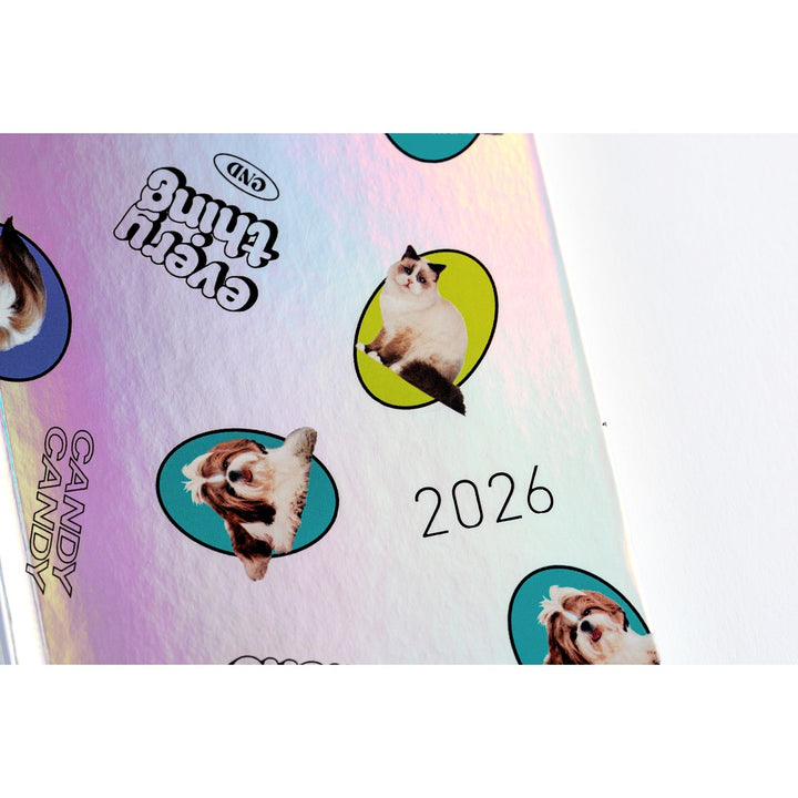 Hobonichi Techo 2026 Weeks Planner | Candy Stripper: Random Dog & Cat (Aurora) | English