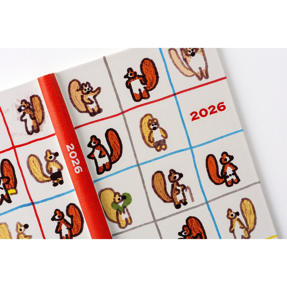 Hobonichi Techo 2026 APRIL Start Weeks Planner | 100%ORANGE: Squirrel’s Moving Day | Japanese