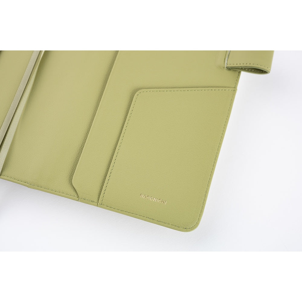 Hobonichi Techo A5 Cousin Cover with Planner | Leather: Sage Green | English Mon Start