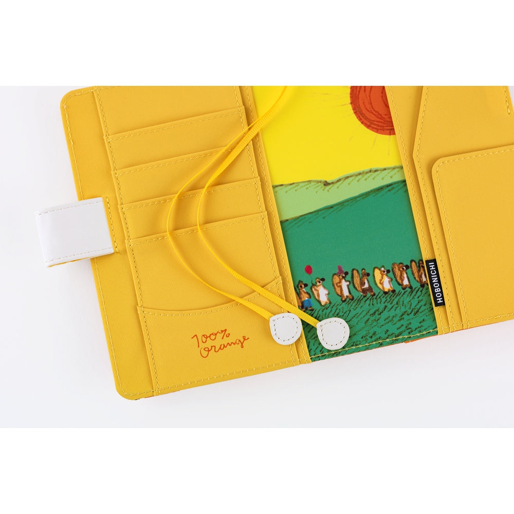 Hobonichi Techo A6 Original Cover with Planner | 100%ORANGE: Squirrel Squadron | English Mon Start