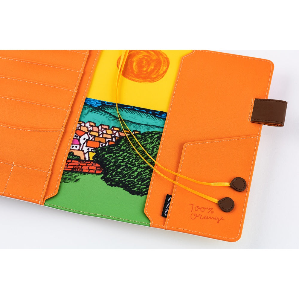 Hobonichi Techo A5 Cousin Cover with Planner | 100%ORANGE: Where’s the Squirrel Going | English Mon Start