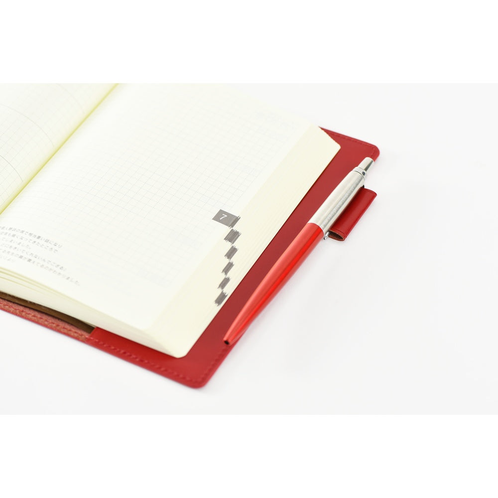 Hobonichi 5-Year A6 Techo Book (2026-2030) | Leather Cover (Red)