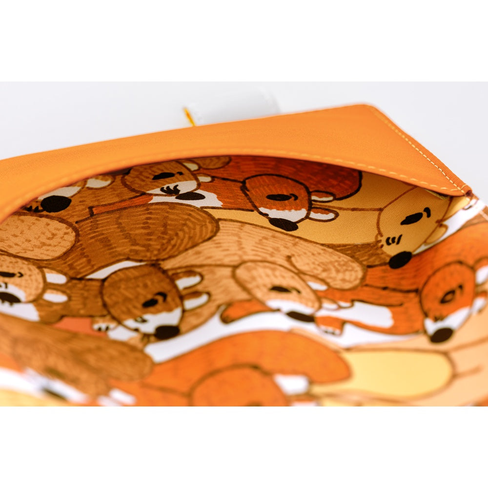 Hobonichi Techo A6 Original Cover with Planner | 100%ORANGE: Squirrel Squadron | English Mon Start