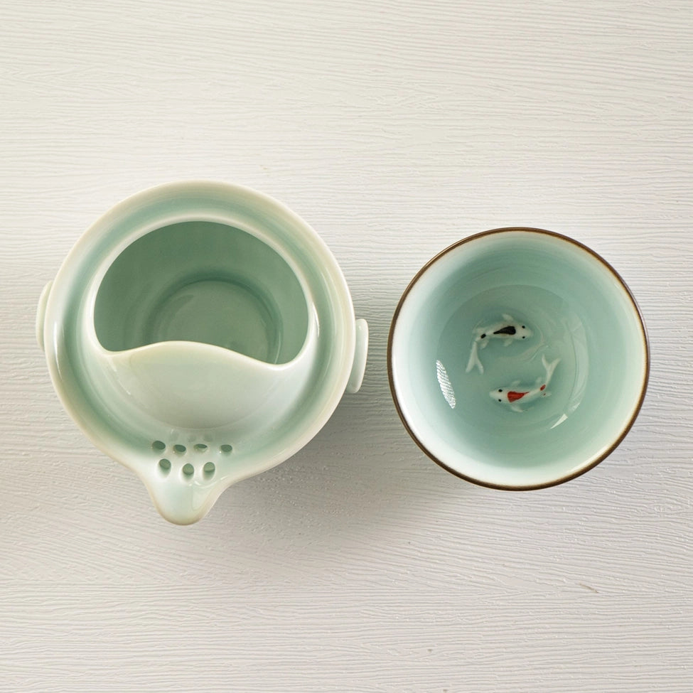Koi Fish Creative Kung Fu Tea Pot Set
