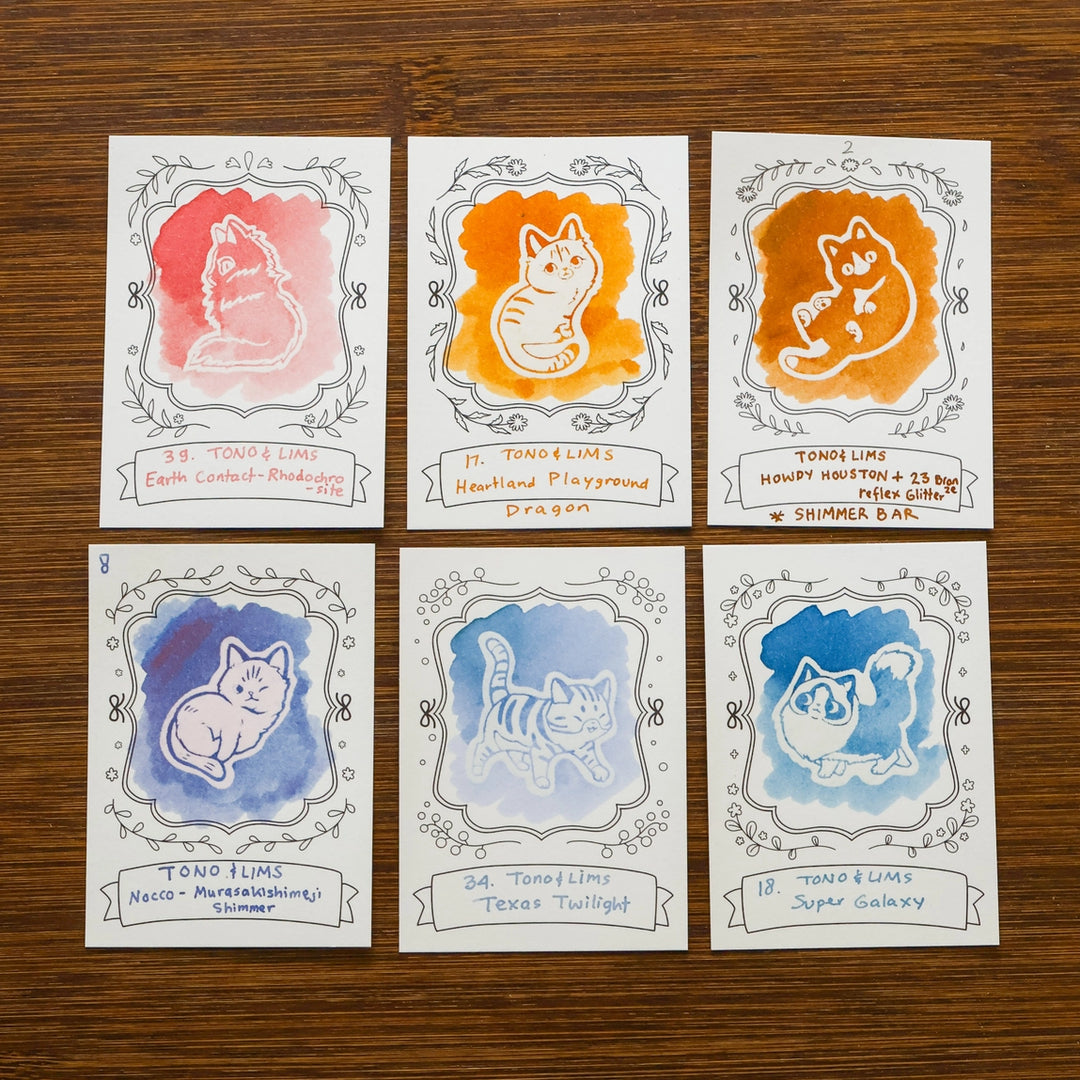 Neighborhood Cats Ink Color Swatch Card | Set of 12