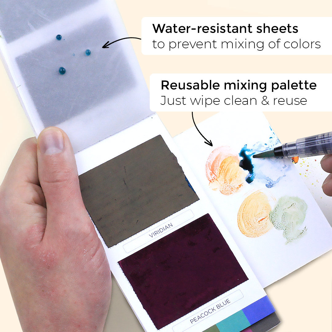 Viviva Colorsheets Sketcher Set | 16 Watercolors with Brush