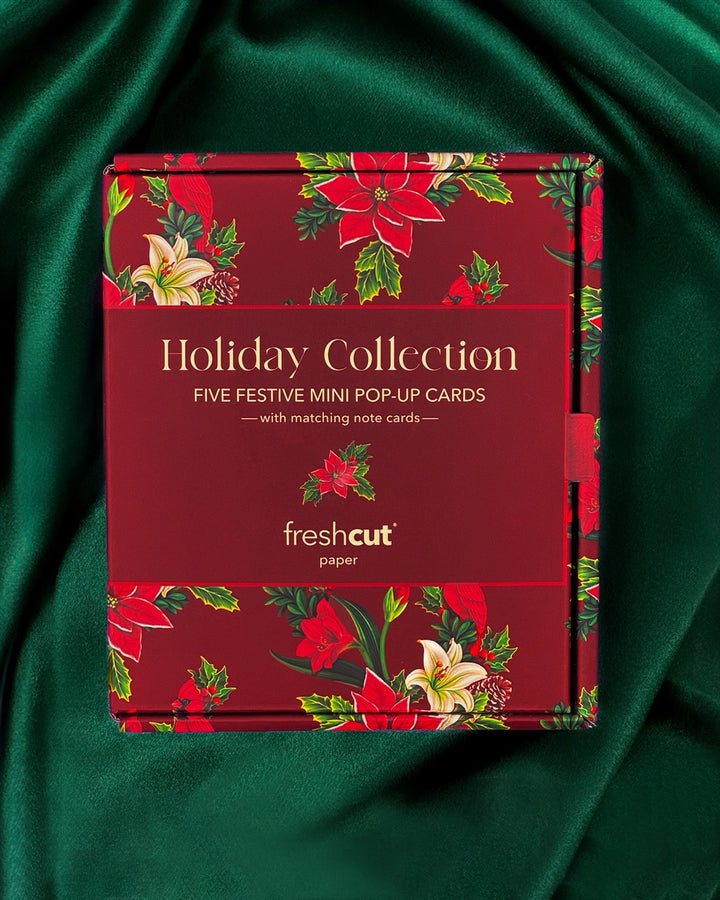 Holiday Bouquet Collection Mini Pop-Up Cards | Assorted 5 Card Set