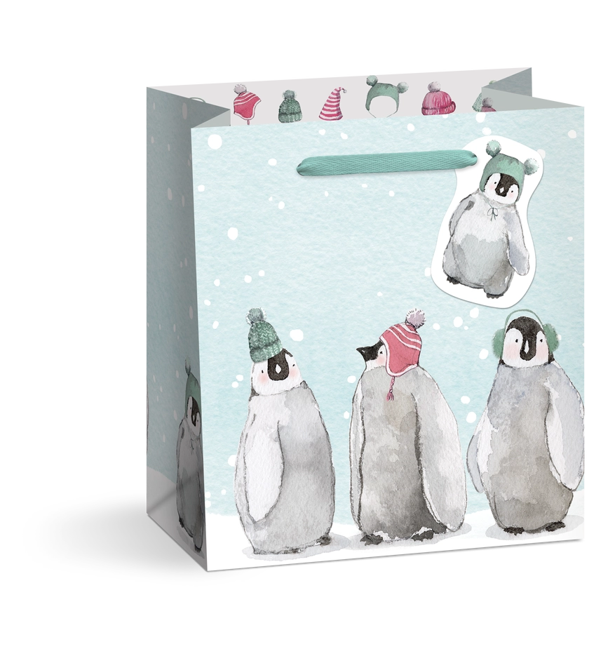 Cozy Penguins Holiday Gift Bag