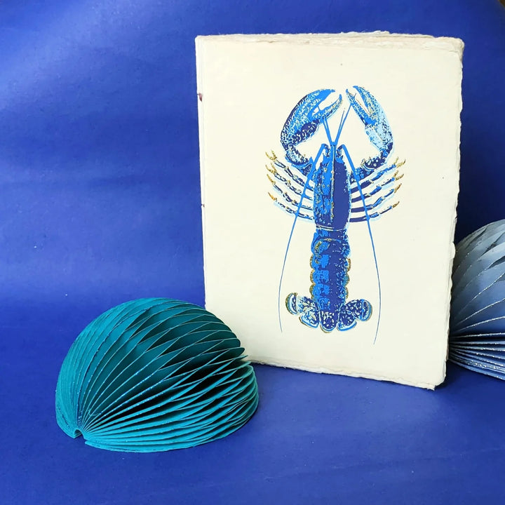 Blue Lobster Parchment Paper A5 Notebook