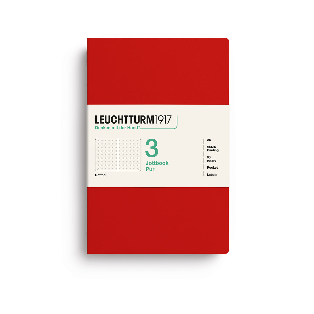 Softcover Dotted Jottbook | Cherry | Pack of 3