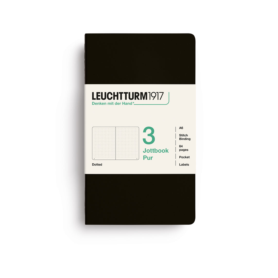 Softcover Dotted Jottbook | Black | Pack of 3