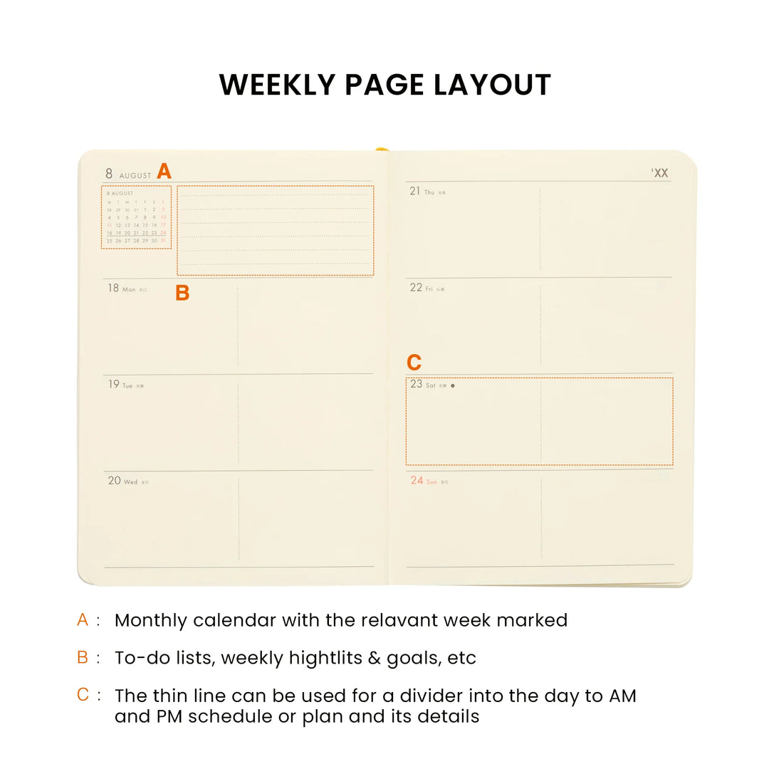 2026 Honeybee Weekly Planner | A6 Brown