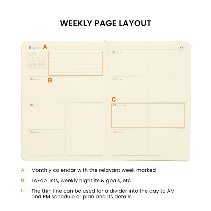 2026 Honeybee Weekly Planner | A6 Brown