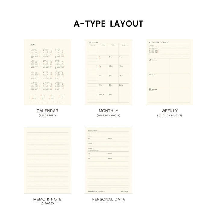 2026 Honeybee Weekly Planner | A6 Brown
