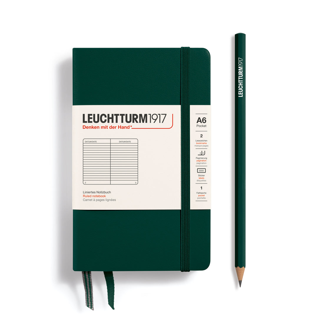 Hardcover A6 Lined Pocket Notebook | Forest Green *