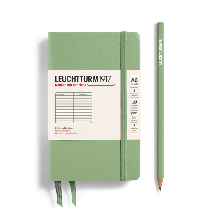 Hardcover A6 Dot Grid Pocket Notebook | Sage