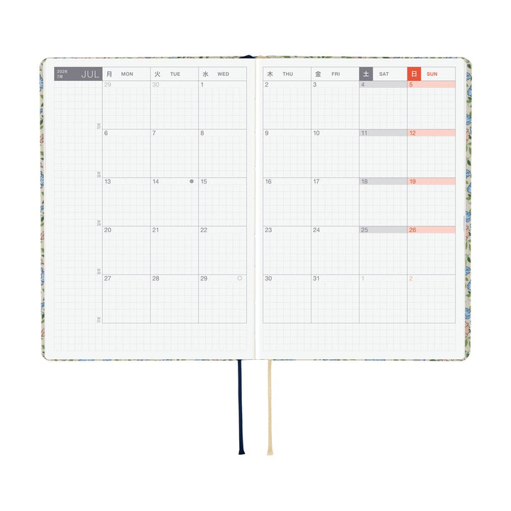 Hobonichi Techo 2026 A6 HON Planner | Liberty Fabrics: Sasha Kiora | English