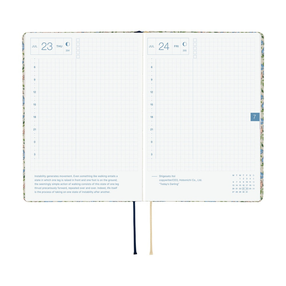 Hobonichi Techo 2026 A6 HON Planner | Liberty Fabrics: Sasha Kiora | English