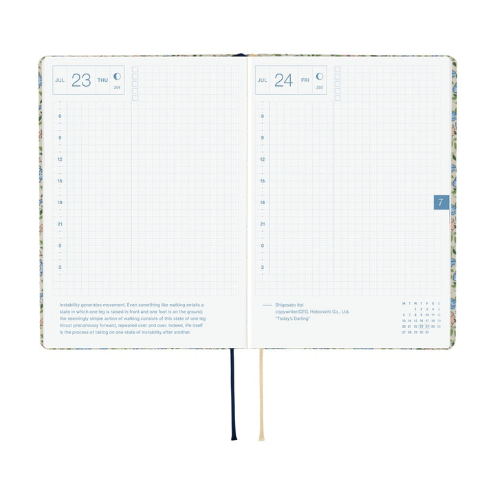 Hobonichi Techo 2026 A6 HON Planner | Liberty Fabrics: Sasha Kiora | English