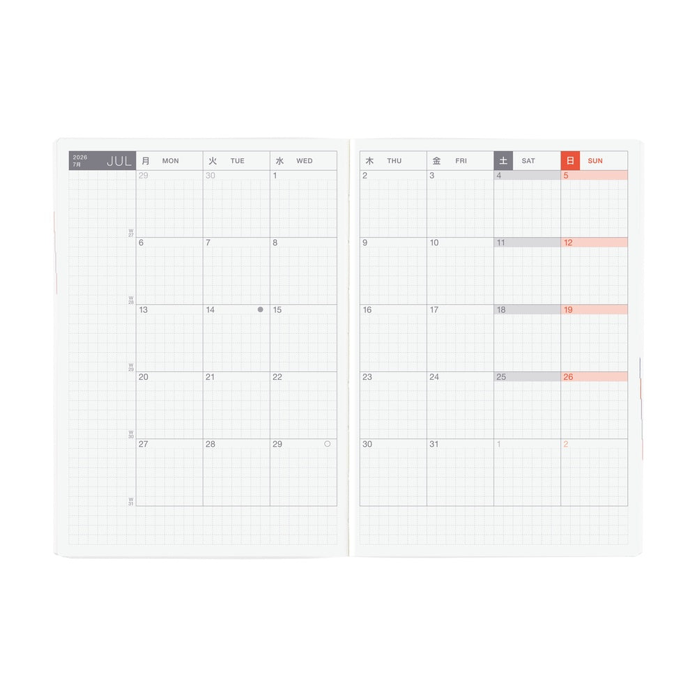 Hobonichi Techo 2026 A6 HON Planner | Paper Series: Black Gingham | English