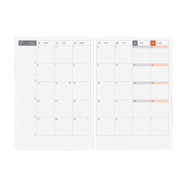 Hobonichi Techo 2026 A6 HON Planner | Paper Series: Black Gingham | English