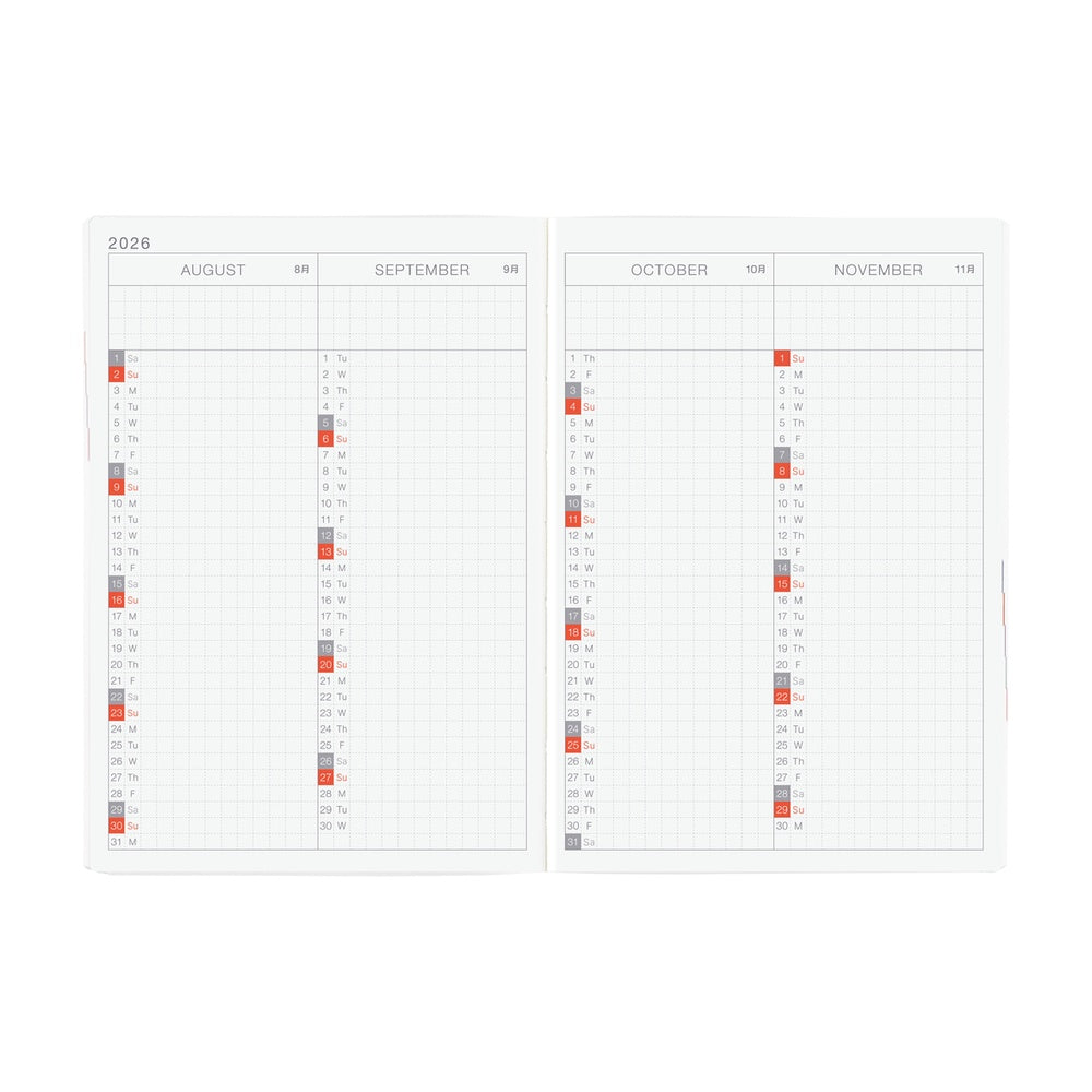 Hobonichi Techo 2026 A6 HON Planner | Paper Series: Black Gingham | English
