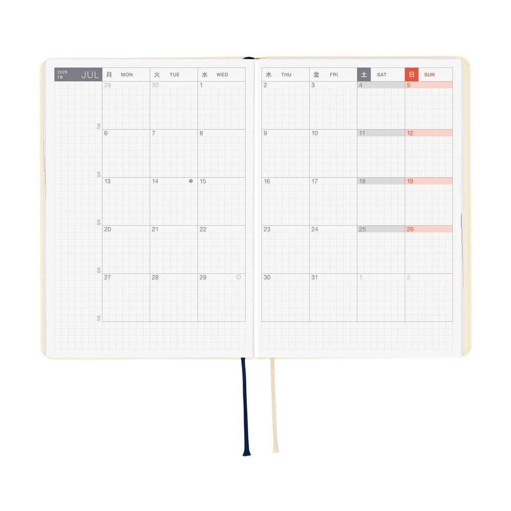 Hobonichi Techo 2026 A6 HON Planner | Slash Ivory | English
