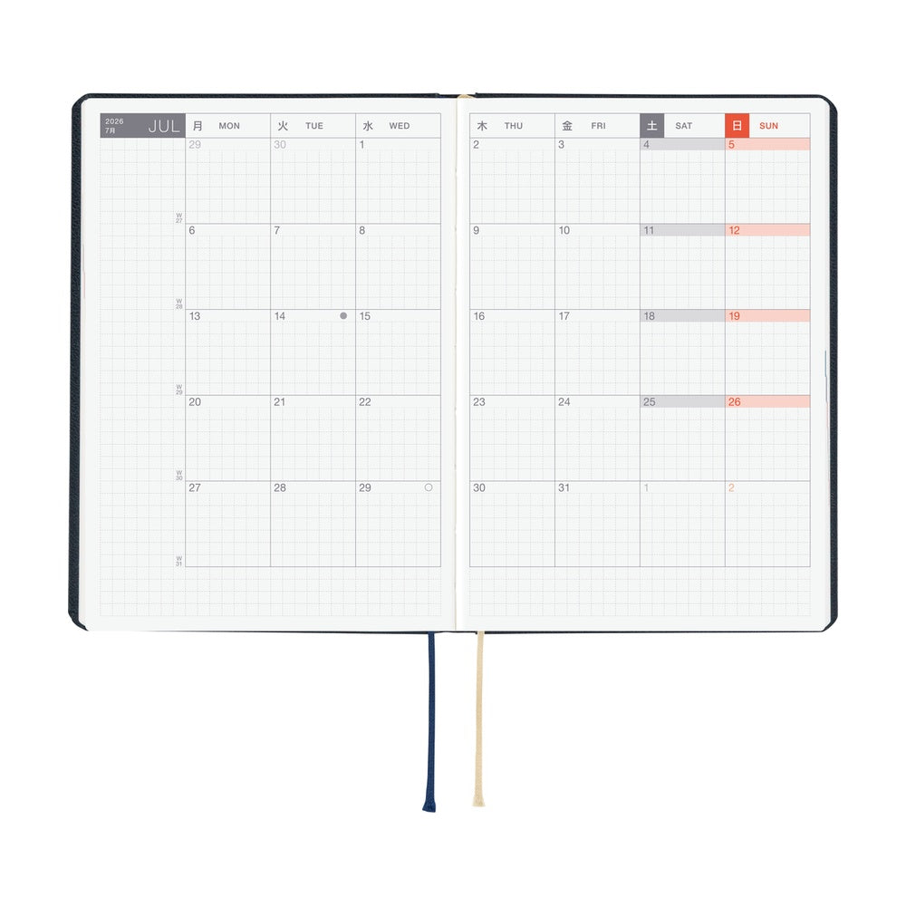 Hobonichi Techo 2026 A6 HON Planner | Slash Navy | English