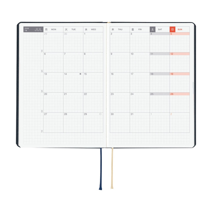 Hobonichi Techo 2026 A6 HON Planner | Slash Navy | English