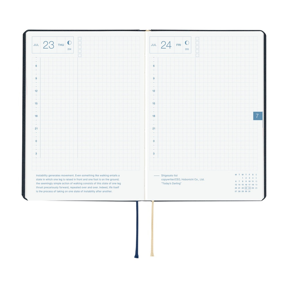 Hobonichi Techo 2026 A6 HON Planner | Slash Navy | English