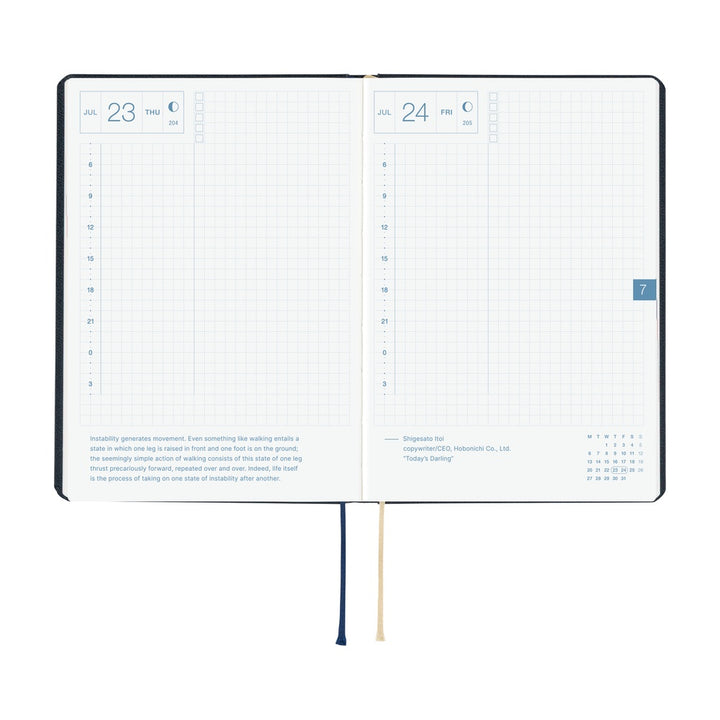 Hobonichi Techo 2026 A6 HON Planner | Slash Navy | English