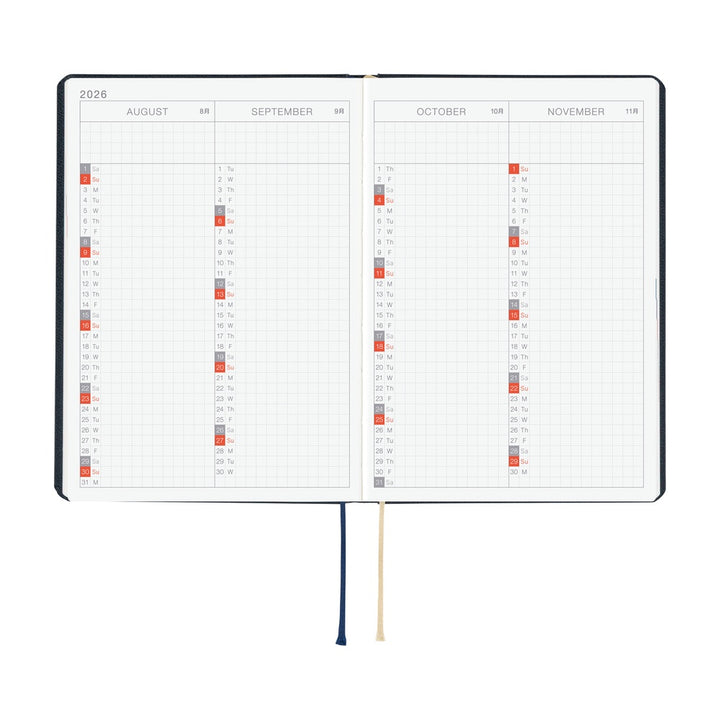 Hobonichi Techo 2026 A6 HON Planner | Slash Navy | English