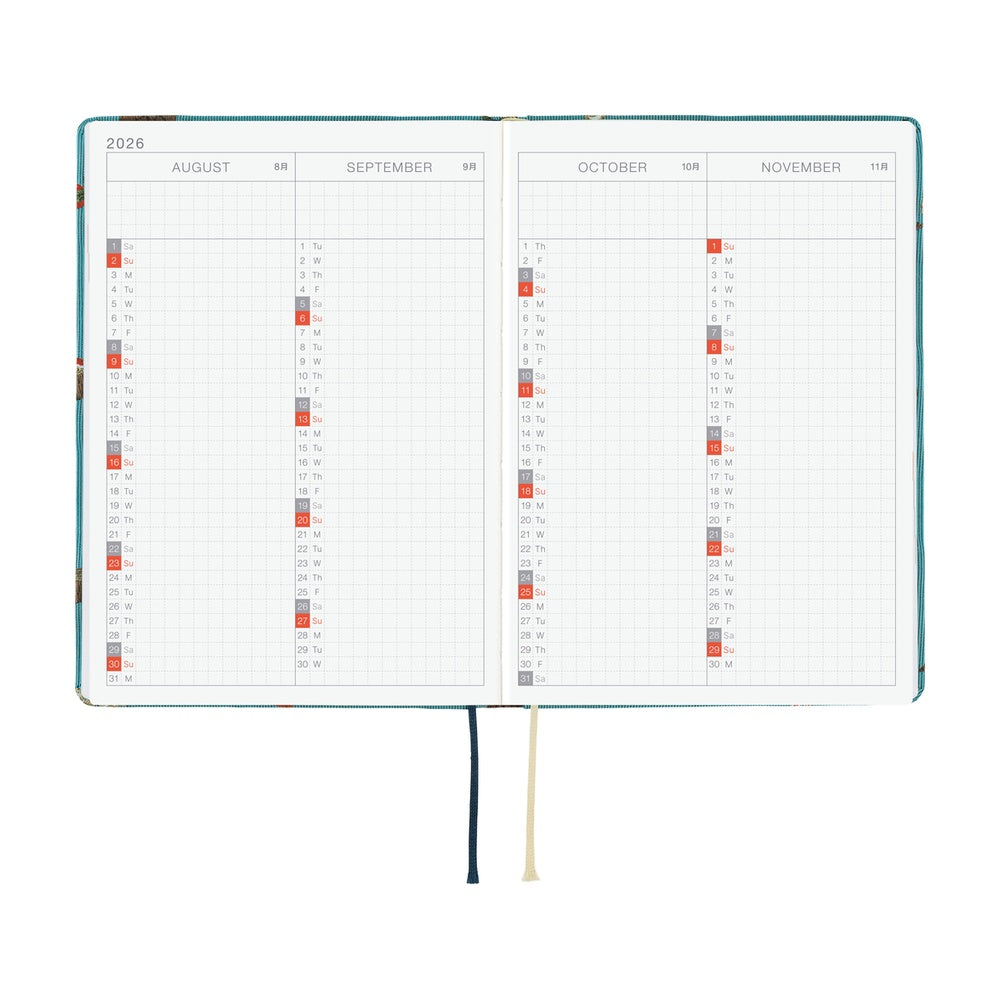 Hobonichi Techo 2026 A6 HON Planner | Bow & Tie: In the Forest | English