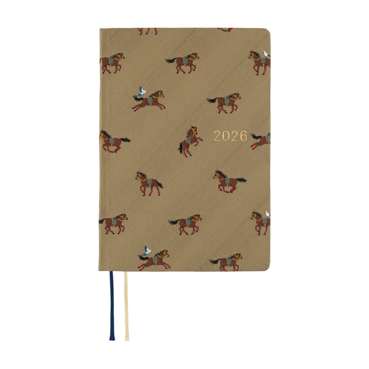 Hobonichi Techo 2026 A6 HON Planner | Bow & Tie: Galloping Horses | English