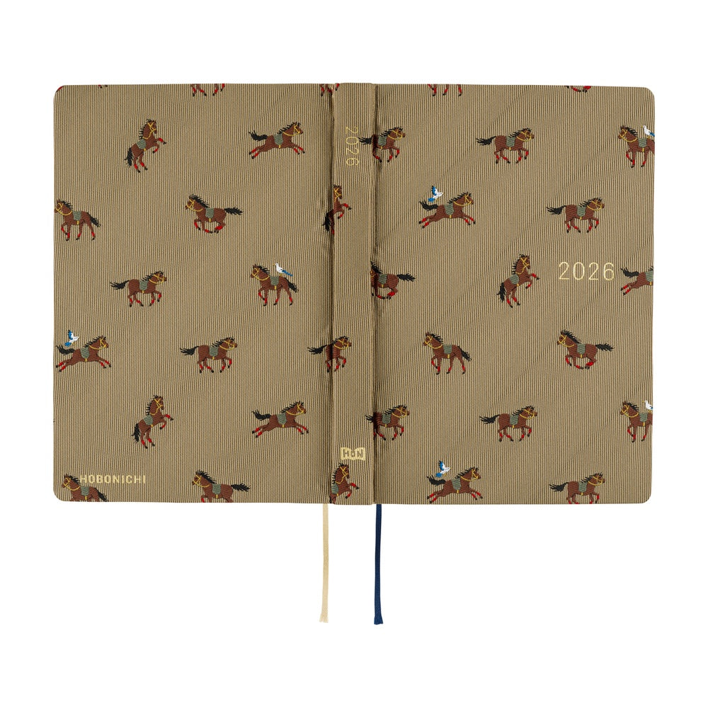 Hobonichi Techo 2026 A6 HON Planner | Bow & Tie: Galloping Horses | English