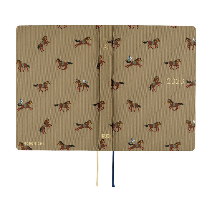 Hobonichi Techo 2026 A6 HON Planner | Bow & Tie: Galloping Horses | English