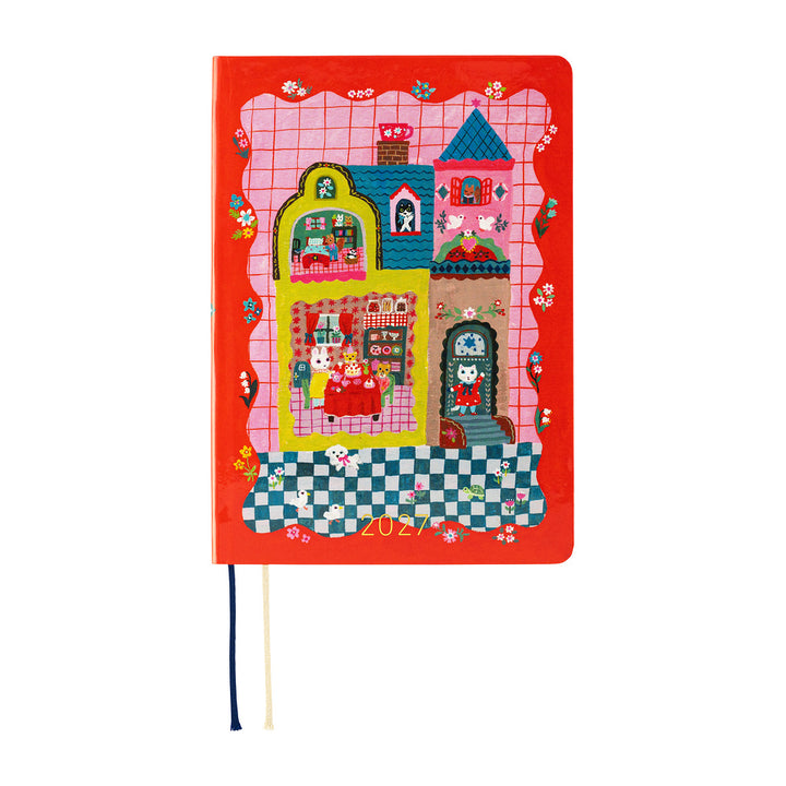 Hobonichi Techo 2027 A6 HON Planner | Yumi Kitagishi: White Cat and Rabbit’s Tea Room | English
