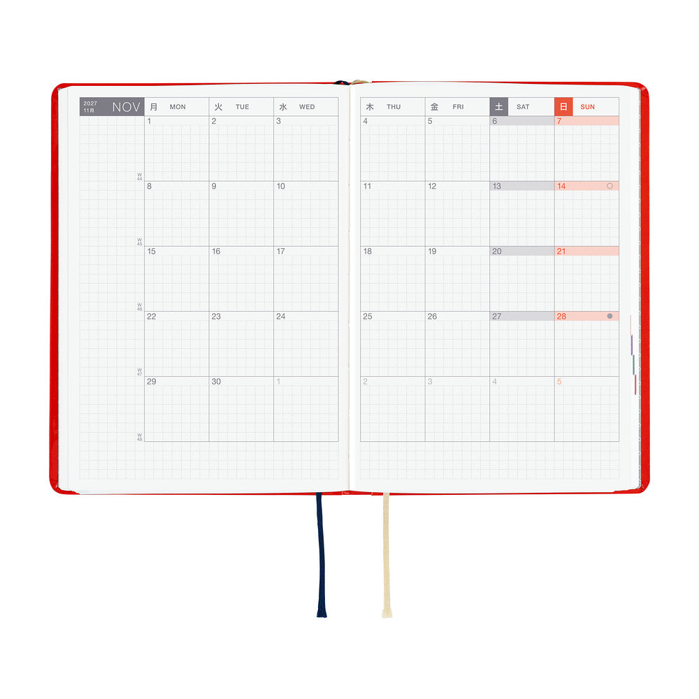 Hobonichi Techo 2027 A6 HON Planner | Yumi Kitagishi: White Cat and Rabbit’s Tea Room | English