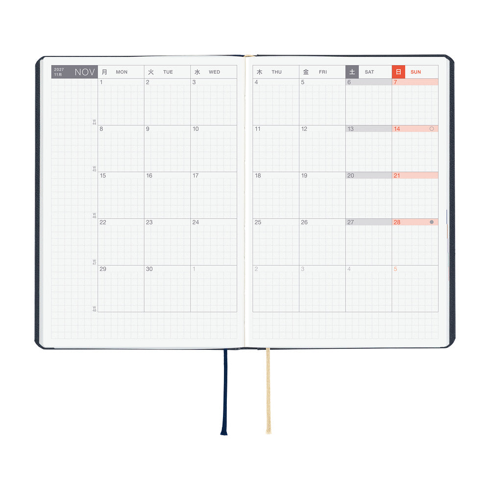 Hobonichi Techo 2027 A6 HON Planner | Slash Navy | English