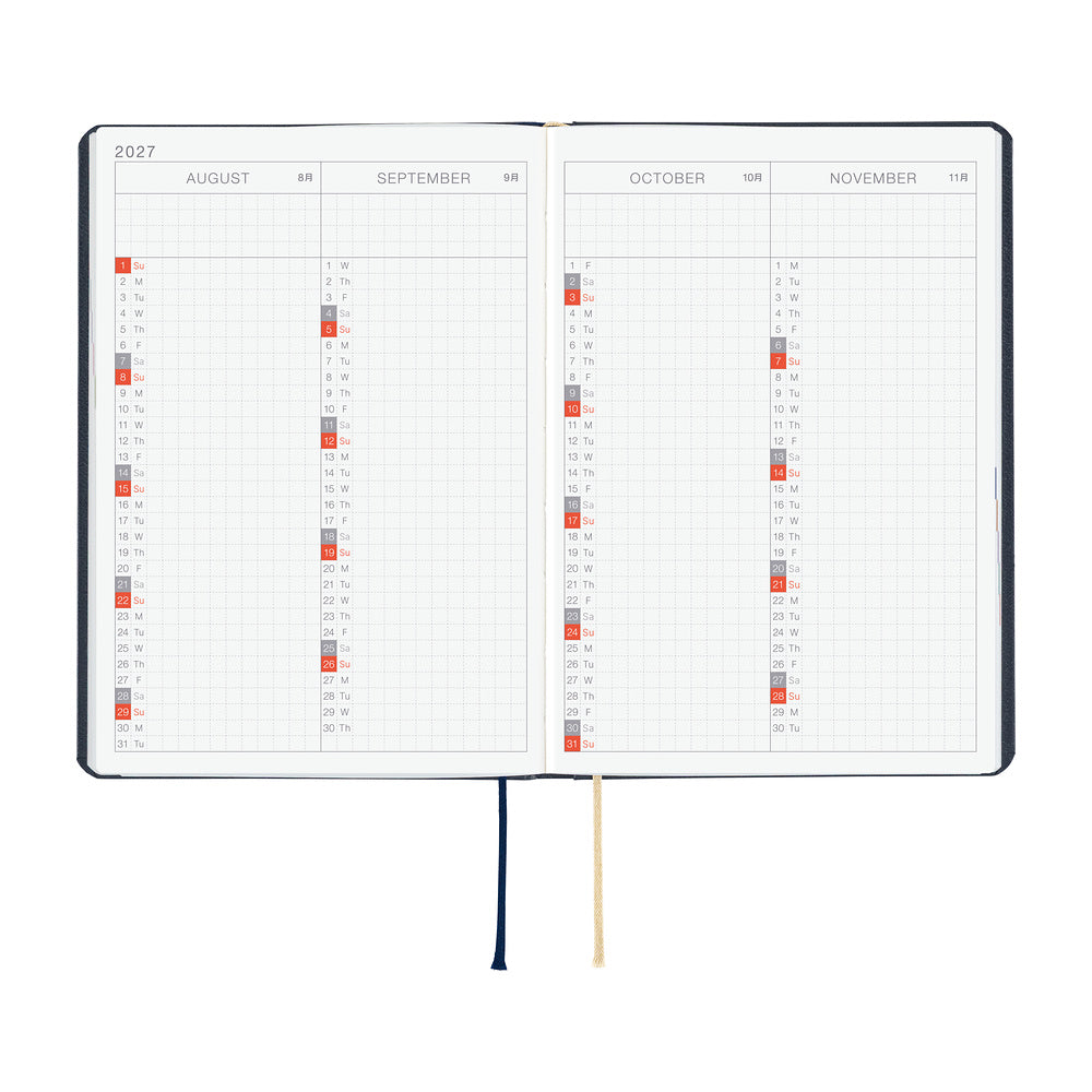 Hobonichi Techo 2027 A6 HON Planner | Slash Navy | English