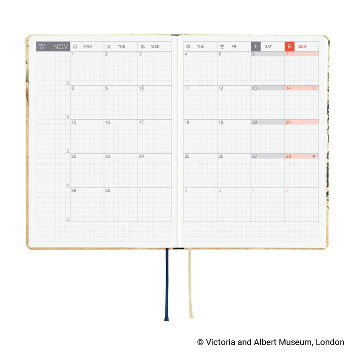 Hobonichi Techo 2027 A6 HON Planner | V&A Series: Vine | English