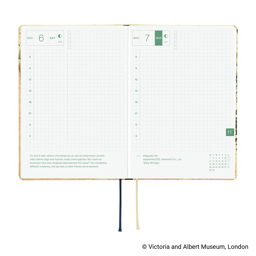 Hobonichi Techo 2027 A6 HON Planner | V&A Series: Vine | English