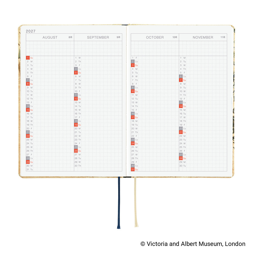 Hobonichi Techo 2027 A6 HON Planner | V&A Series: Vine | English