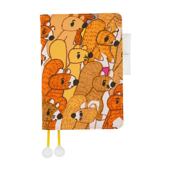 Hobonichi Techo A6 Original Cover with Planner | 100%ORANGE: Squirrel Squadron | English Mon Start