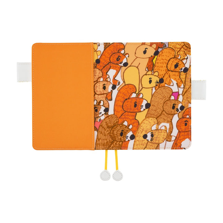 Hobonichi Techo A6 Original Cover with Planner | 100%ORANGE: Squirrel Squadron | English Mon Start